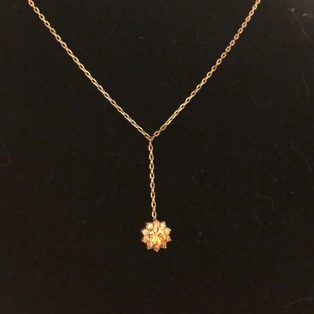 Drop rhinestone pendant necklace